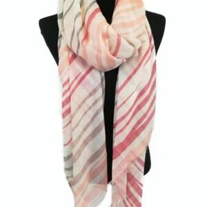Lightweight Pink Striped Shawl